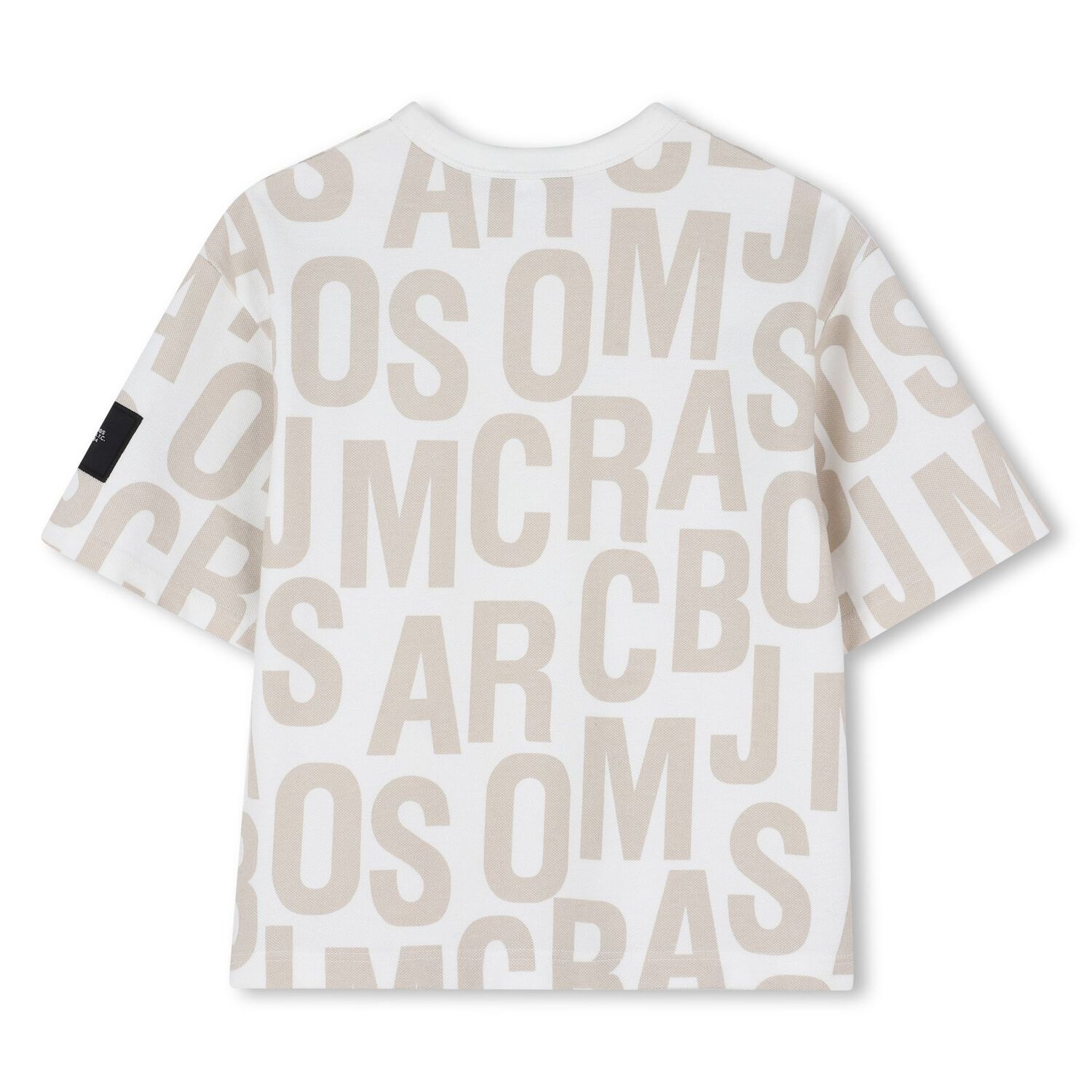 Boys White & Beige Logo T-Shirt, 1, hi-res