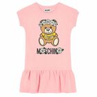 Girls Pink Teddy Logo Dress, 1, hi-res