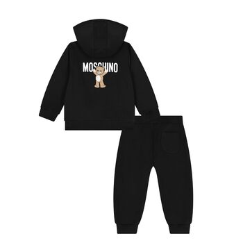 Younger Black Teddy Bear Logo Tracksuit