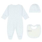 Baby Boys White and Blue Stars Babygrow Gift Set, 2, hi-res