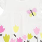 Baby Girls White Floral Romper, 1, hi-res