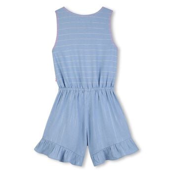 Girls Blue Striped Playsuit