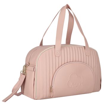 Pink Faux Leather Quilted Baby Changing Bag