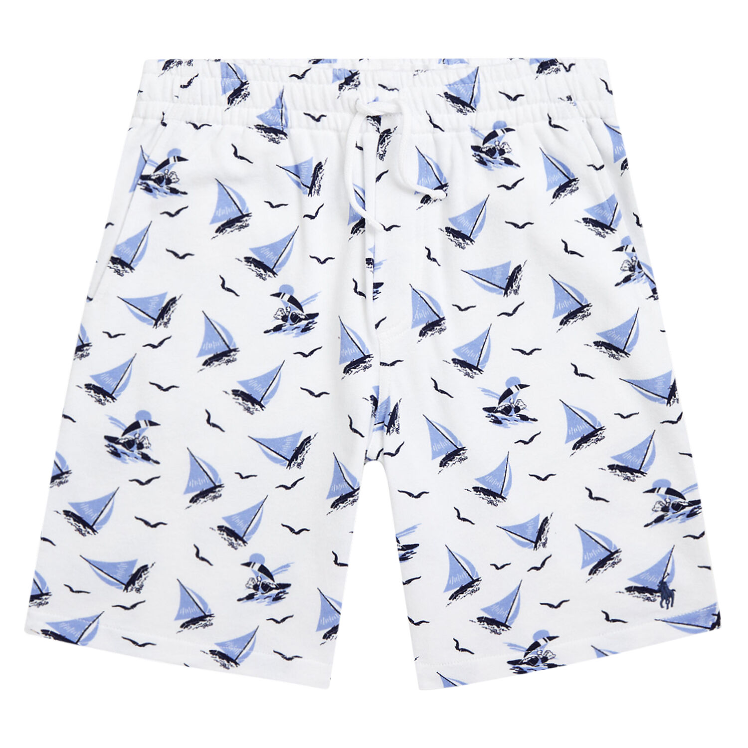 Boys White Logo Shorts, 1, hi-res