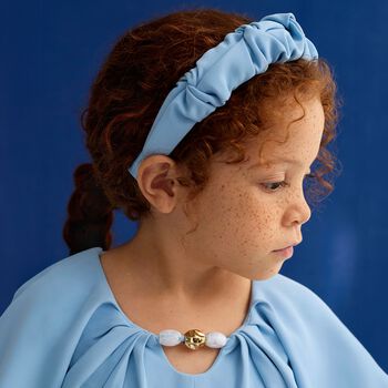 Girls Blue Crepe Headband