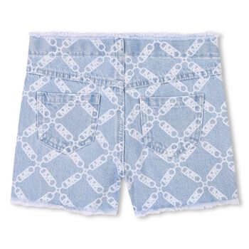 Girls Blue Logo Denim Shorts