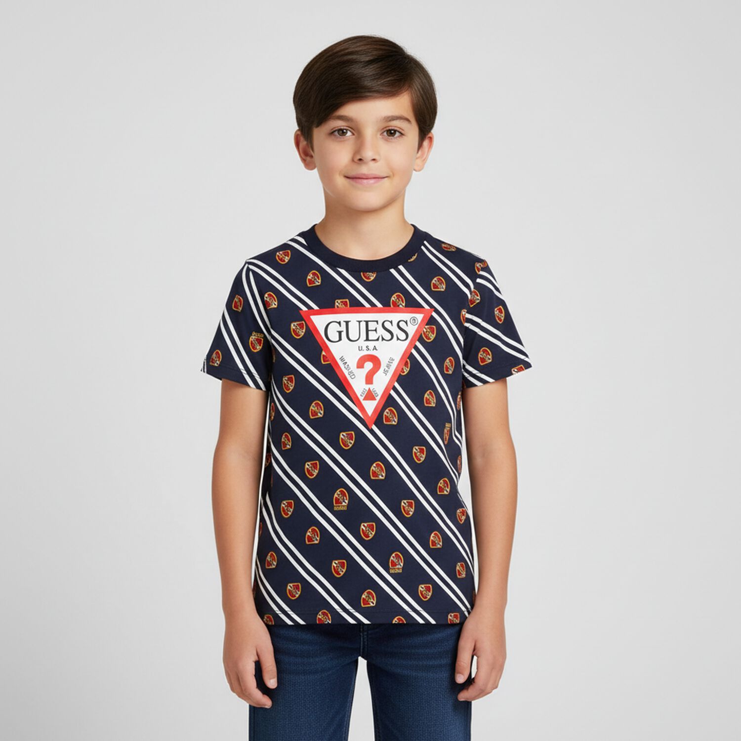 Boys Navy Blue Logo T-Shirt, 4, hi-res