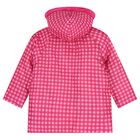 Girls Pink Gingham Logo Hooded Puffer Coat, 1, hi-res