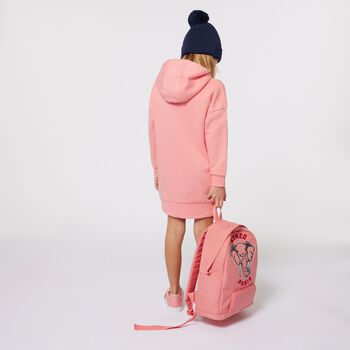 Girls Pink Elephant Logo Backpack