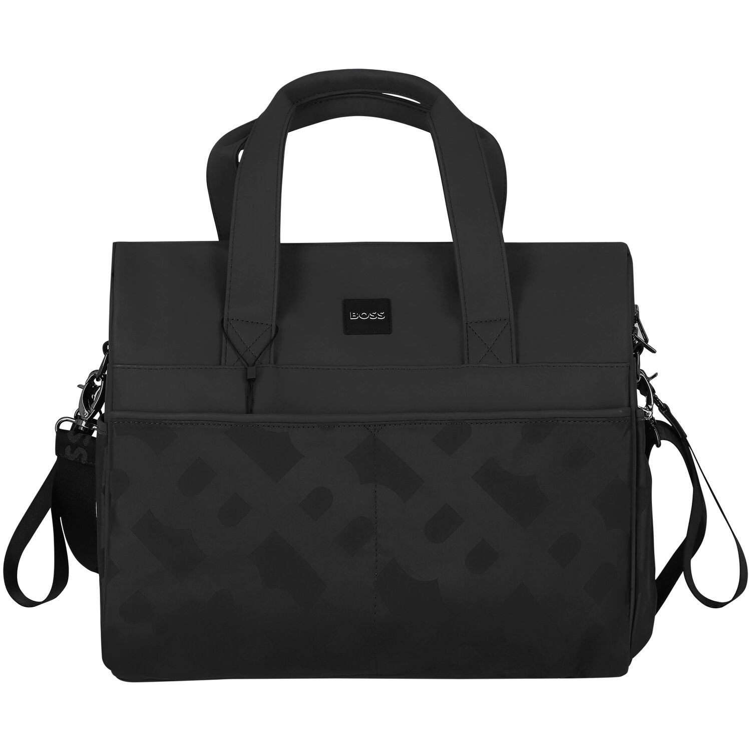 Black Logo Baby Changing Bag, 1, hi-res