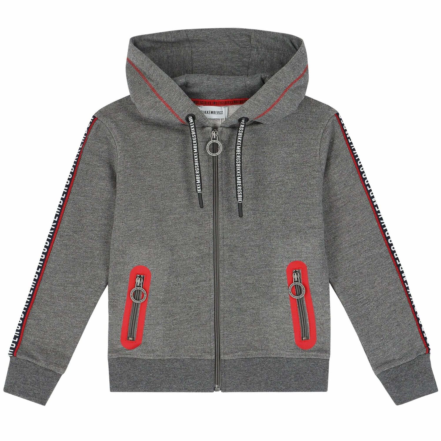 Boys Grey Logo Zip Up Top, 1, hi-res image number null