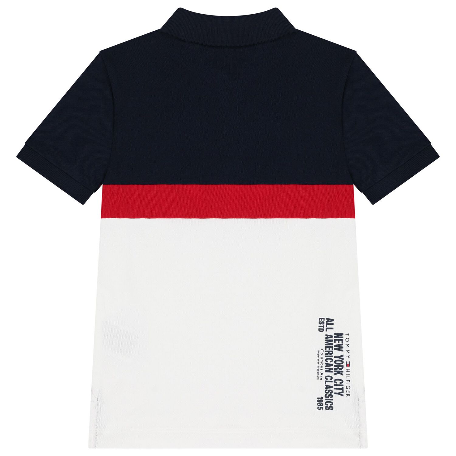 Boys Navy Blue & White Logo Polo Shirt, 1, hi-res