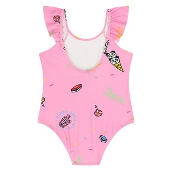 Younger Girls Pink Ice Cream & Candy Swimsuit