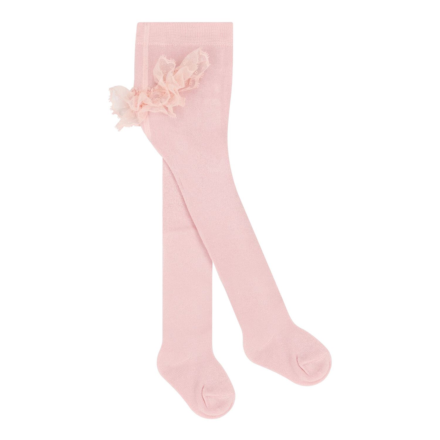 Baby Girls Pink Lace Frill Tights, 2, hi-res image number null