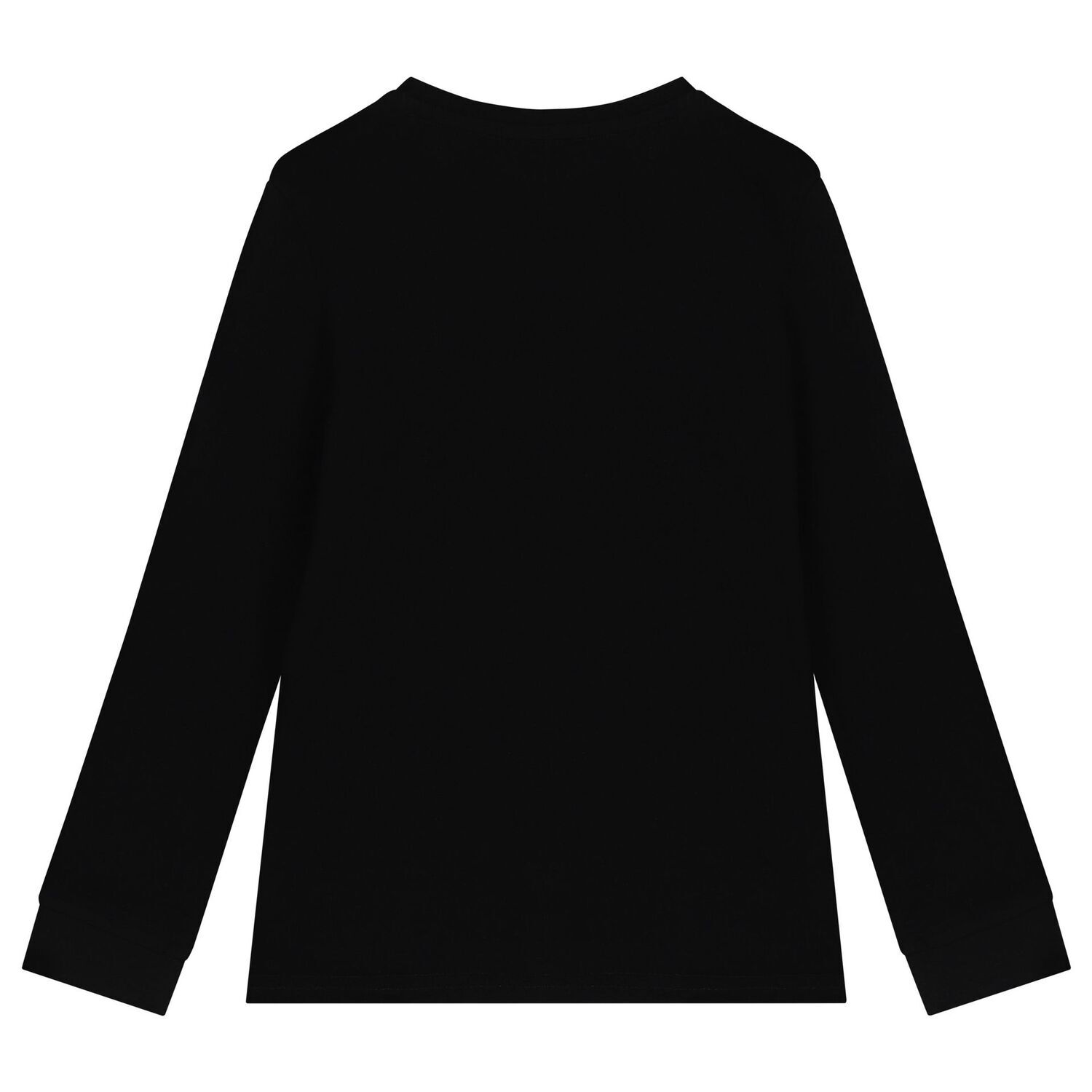 Boys Black Logo Long Sleeve Top, 1, hi-res