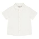 Younger Boys White & Beige Shorts Set, 1, hi-res