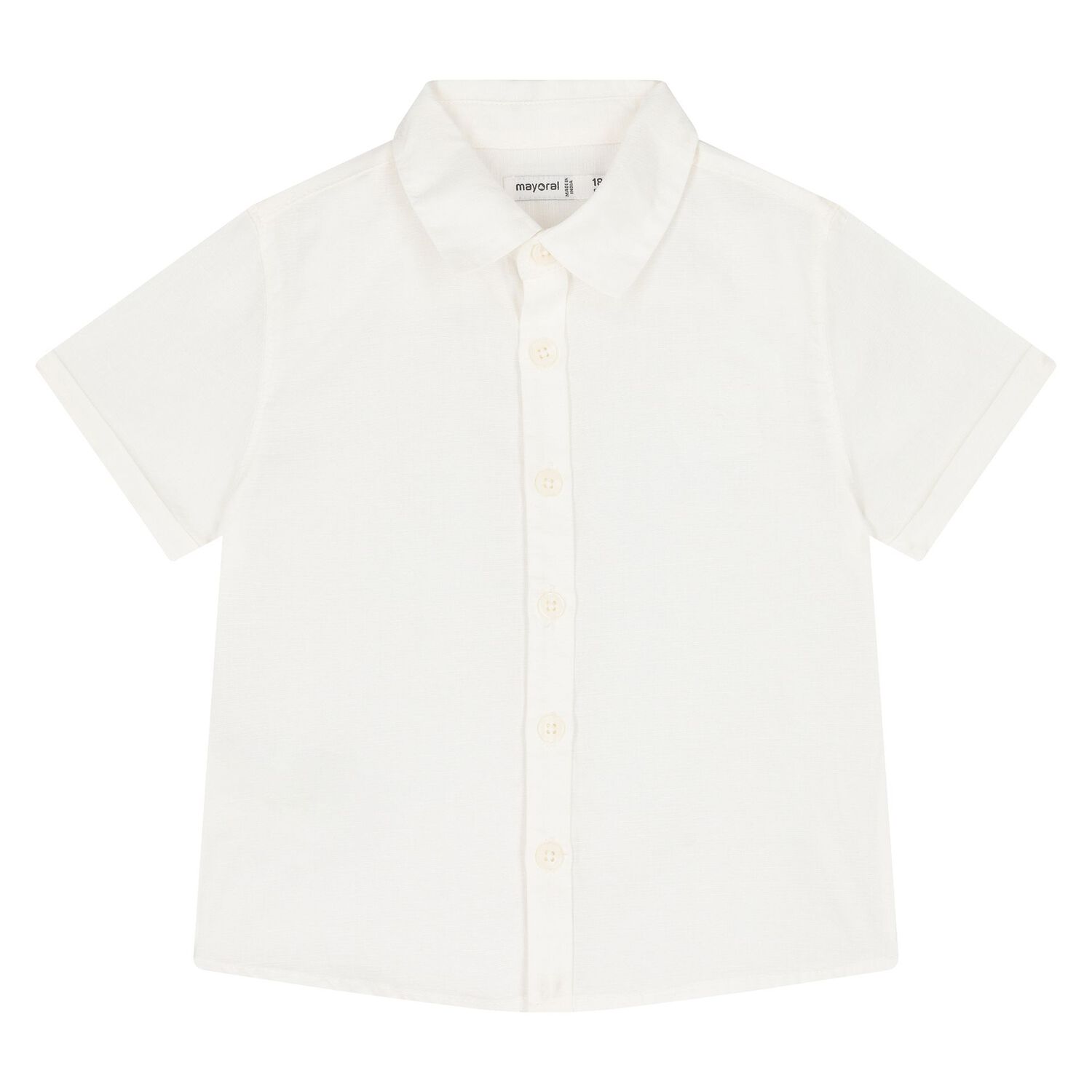 Younger Boys White & Beige Shorts Set, 1, hi-res