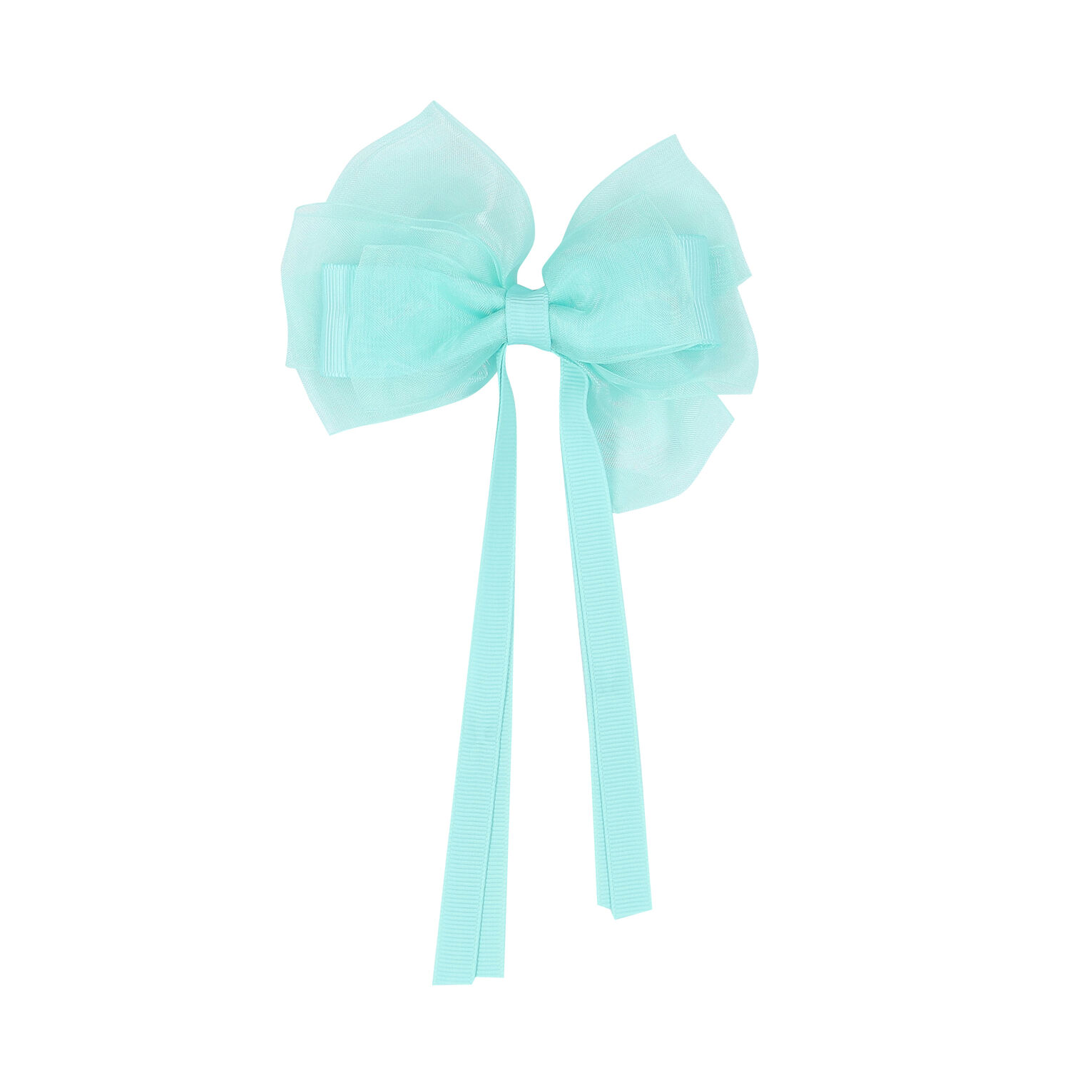 Girls Blue Bow Hair Clip, 3, hi-res