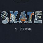 Boys Navy Blue Skate Long Sleeve Top, 1, hi-res