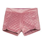 Girls Pink Velvet Shorts, 1, hi-res