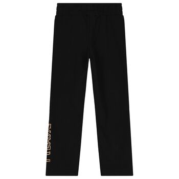 Boys Black Geo Map Logo Joggers