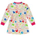 Girls Grey Logo Dress, 1, hi-res