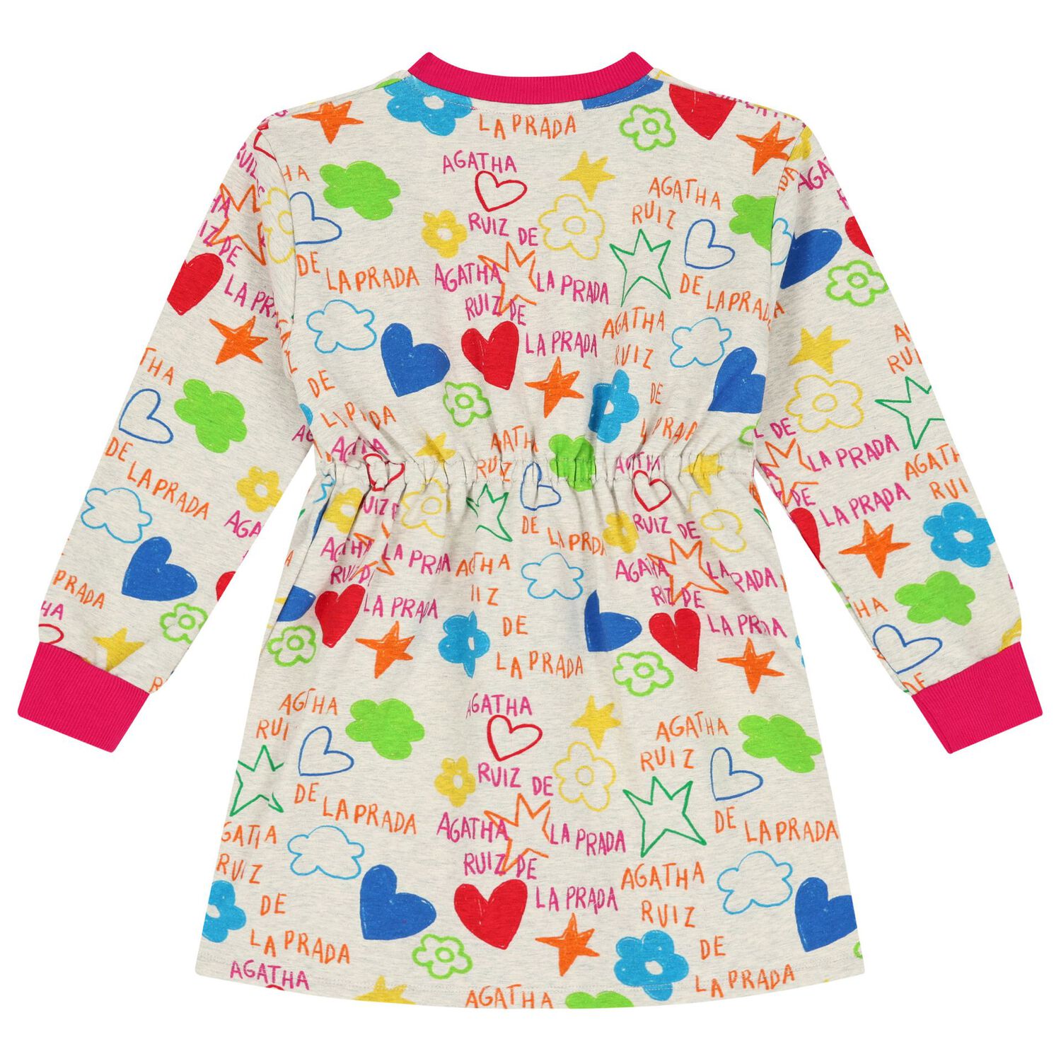 Girls Grey Logo Dress, 1, hi-res