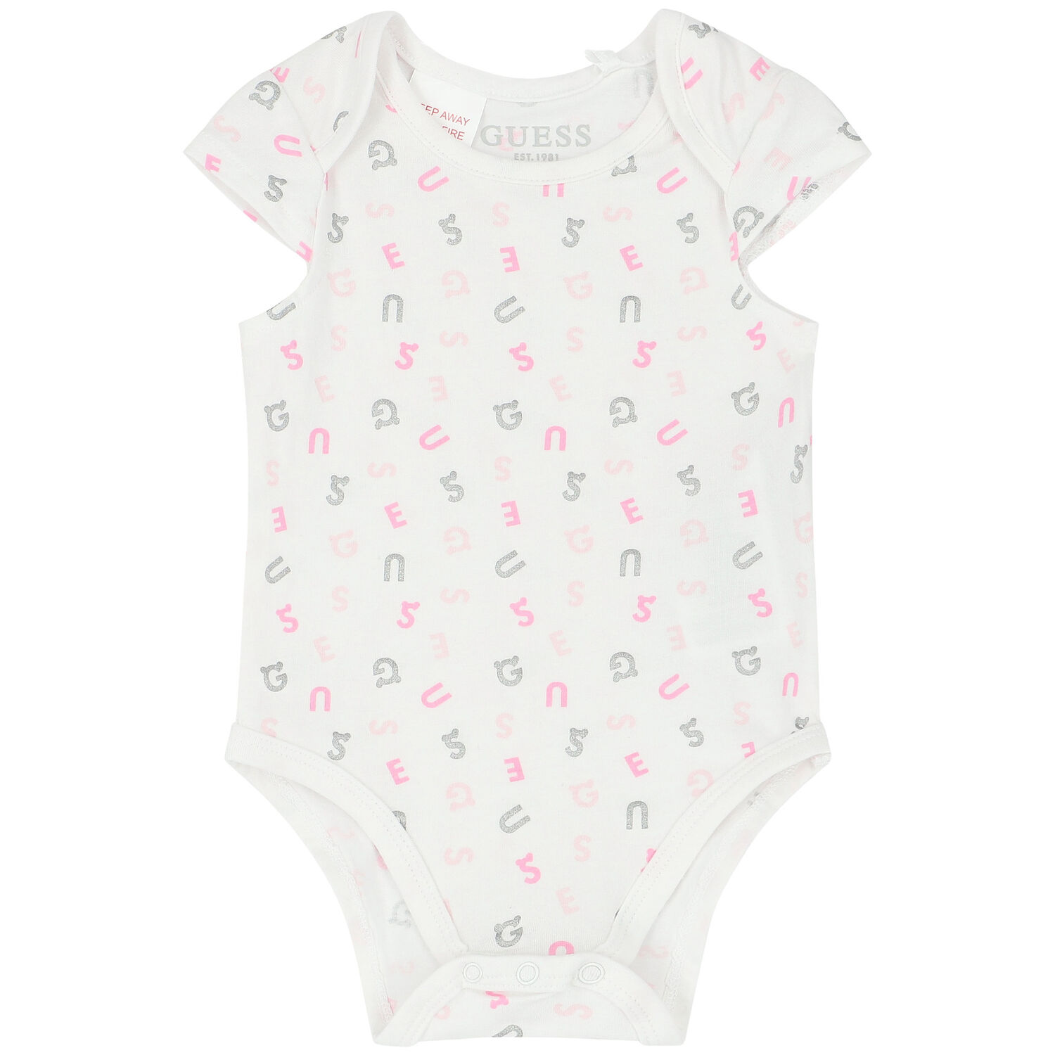Baby Girl White & Pink Dungaree Set, 1, hi-res