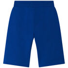 Boys Blue Logo Shorts, 1, hi-res
