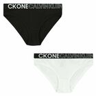 Girls White & Black Bikini Brief (2 Pack), 2, hi-res