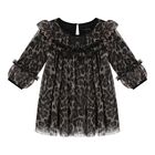 Baby Girls Black Leopard Tulle Dress, 2, hi-res