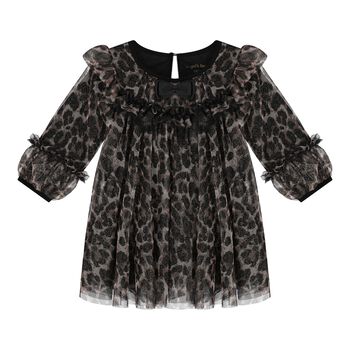 Baby Girls Black Leopard Tulle Dress