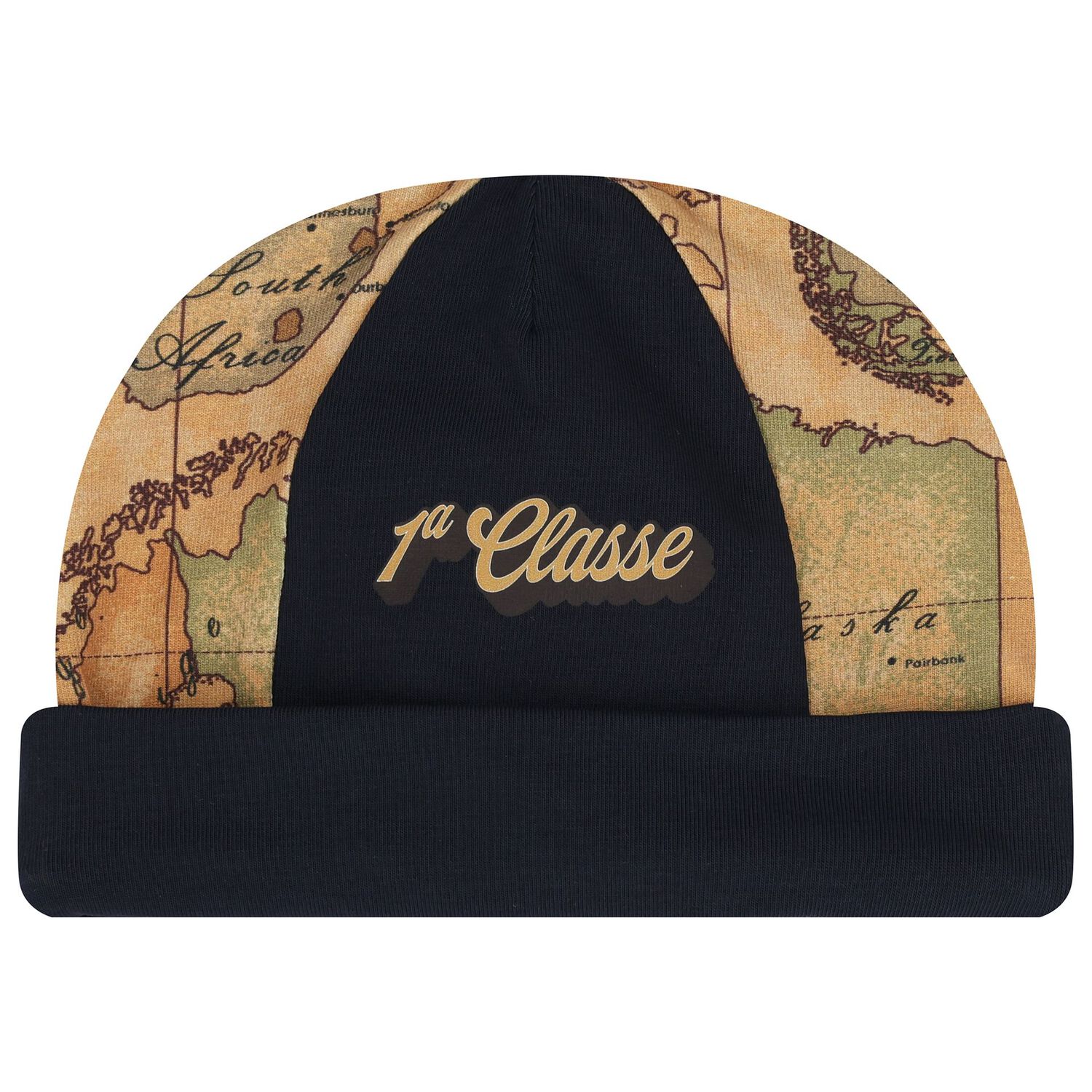 Baby Boys Navy Blue & Beige Geo Map Babygrow Set, 1, hi-res