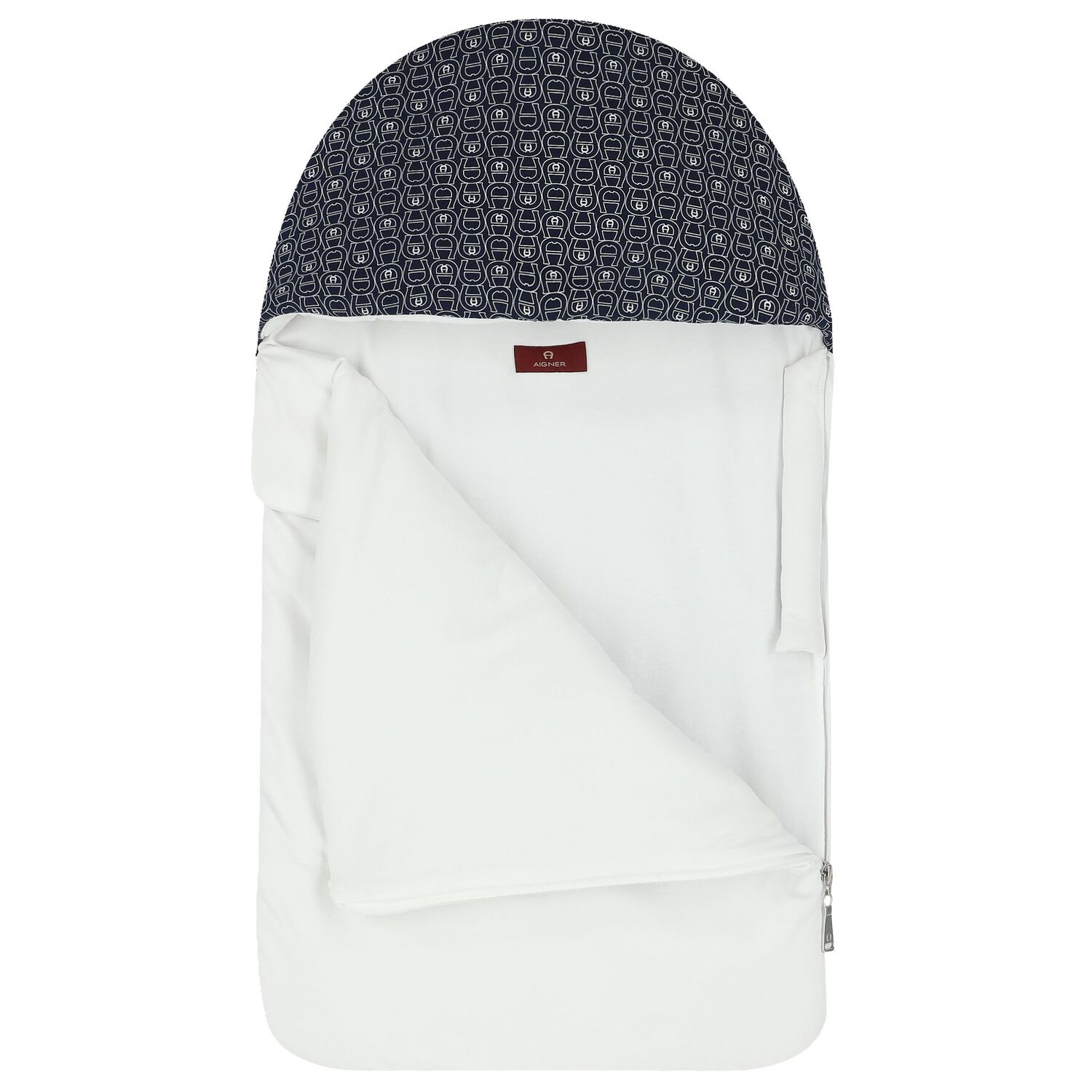 Baby Boys White & Navy Blue Logo Nest, 1, hi-res image number null