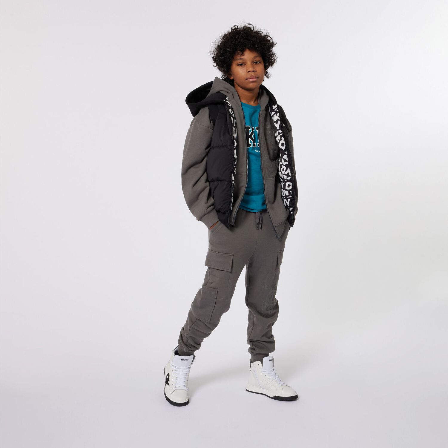 Boys Grey Logo Cargo Style Joggers, 1, hi-res image number null