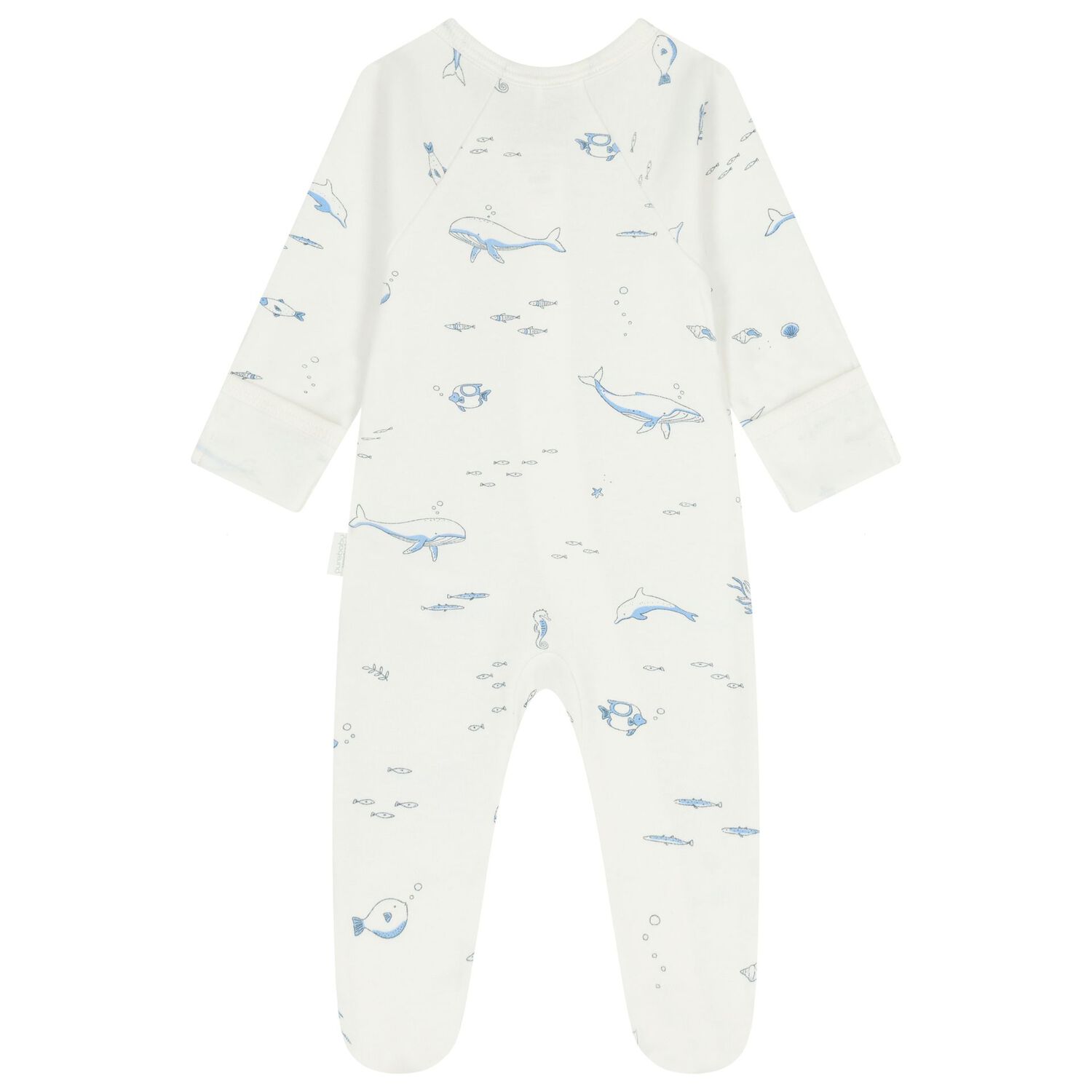 Baby Boys White & Blue Babygrows ( 4 Pack ), 5, hi-res