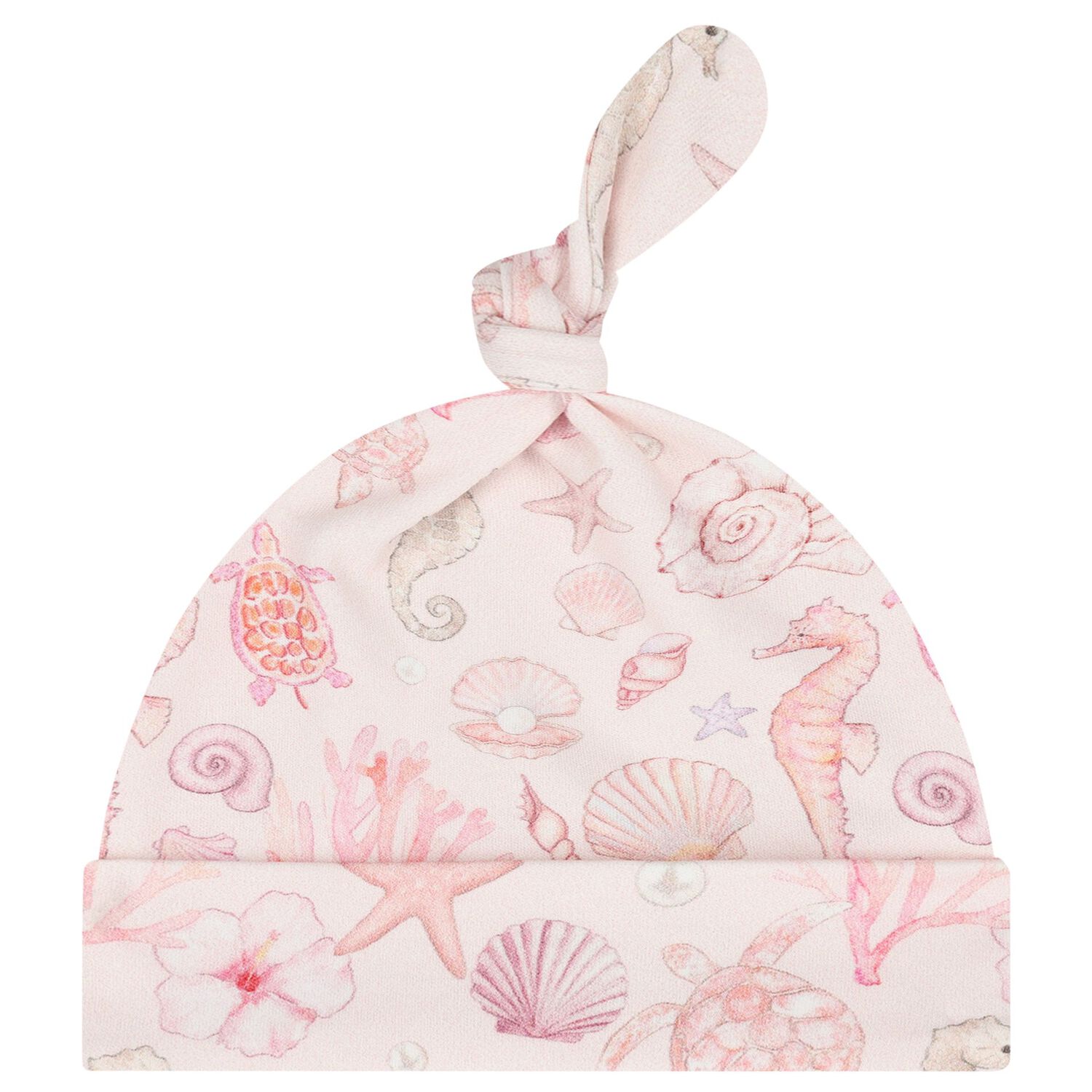 Baby Girls Pink Coral Shells Babygrow Gift Set , 1, hi-res