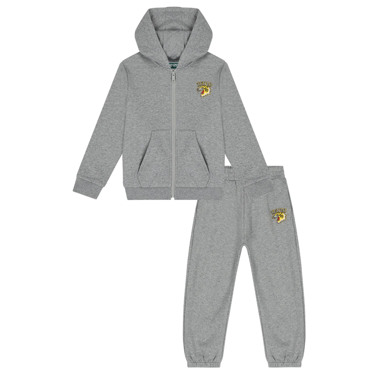 Boys Grey Tiger Logo Tracksuit, 1, hi-res image number null