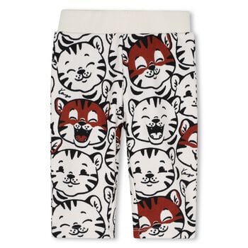 Younger Boys White Tiger Joggers