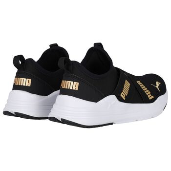 Boys Black Logo Slip On Trainers
