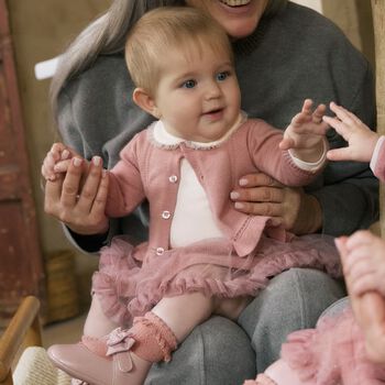 Baby Girls Pink & Ivory Piece Skirt Set