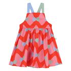 Younger Girls Red Diamond & Dot Dress Set, 1, hi-res