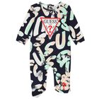 Baby Boys Navy Blue Logo Babygrow, 1, hi-res