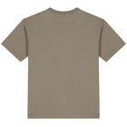 Boys Khaki Cotton T-Shirt, 1, hi-res