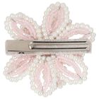 Girls Pink Flora Crystal & Pearl Flower Hair Clip, 1, hi-res