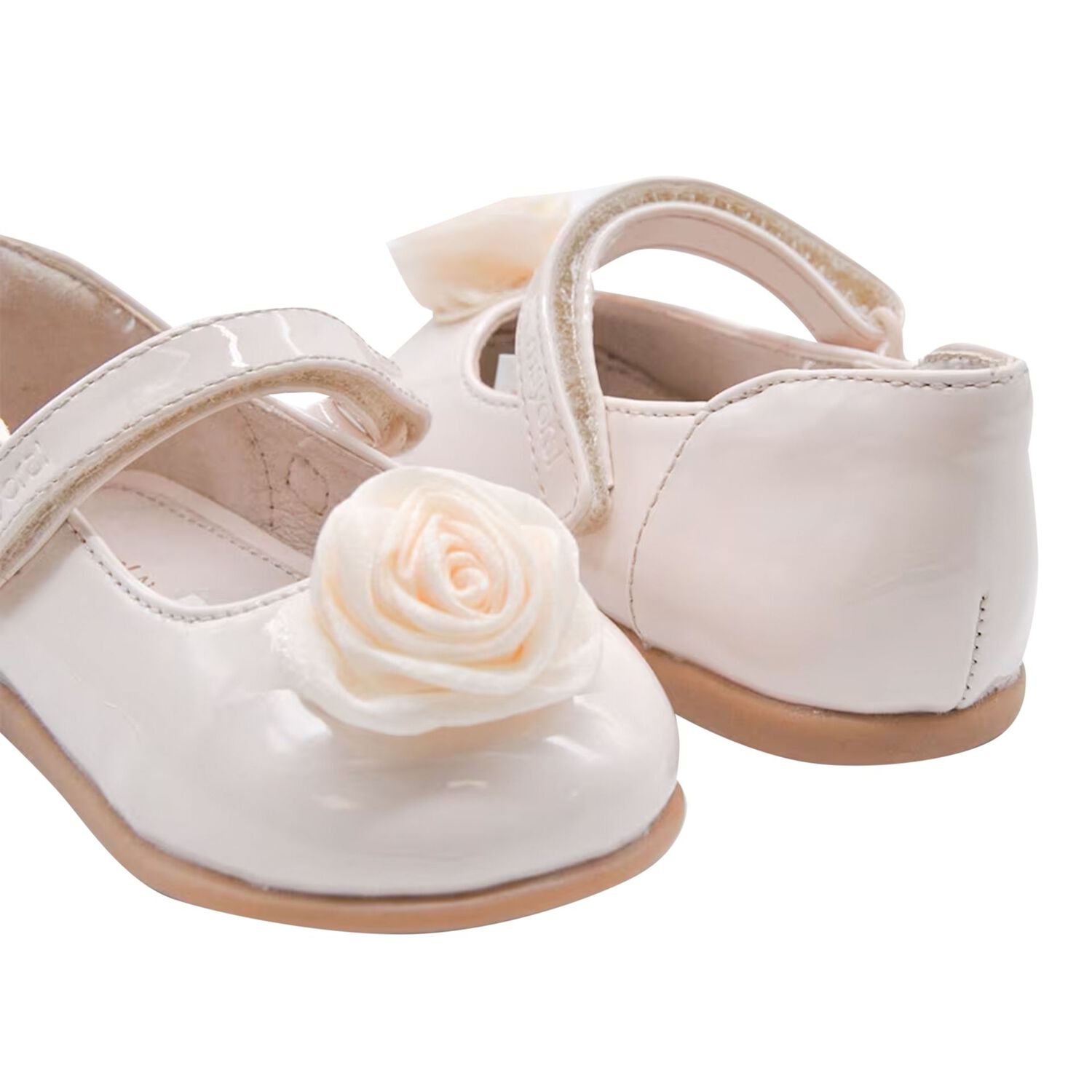 Younger Girls Beige Flower Shoes , 2, hi-res