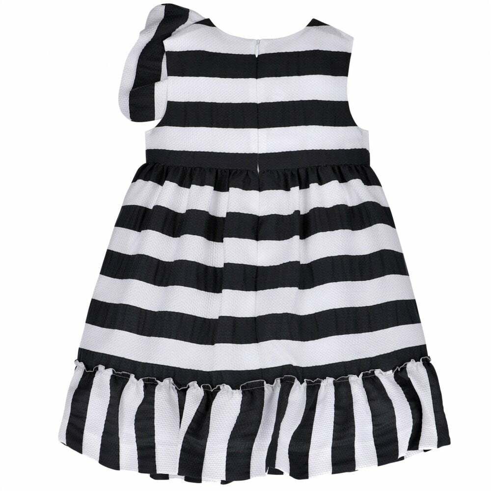 Black and white 2025 striped girls dress