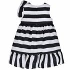 Girls Black & White Stripe Dress, 1, hi-res