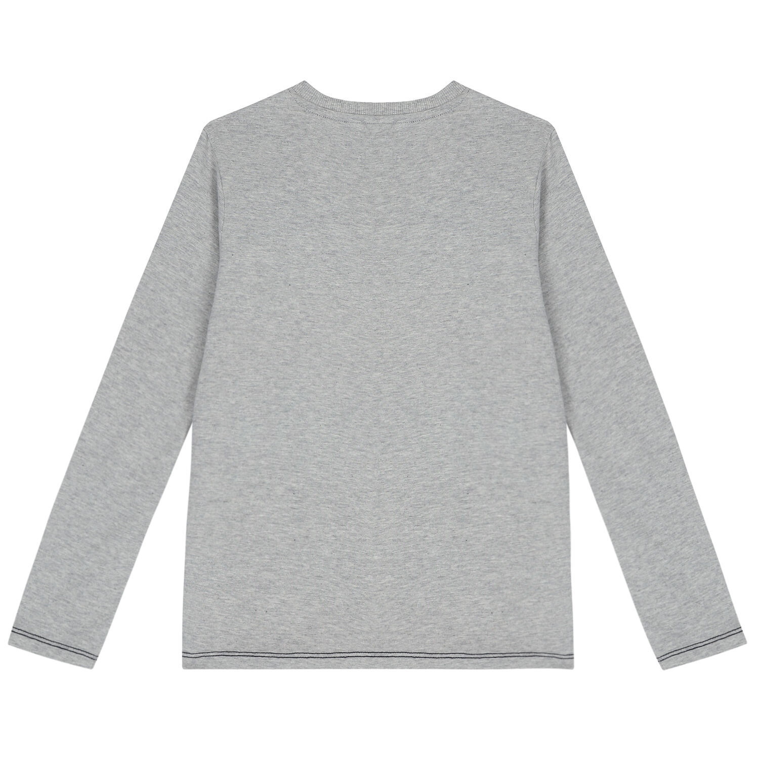 Boys Grey, Navy & Red Logo Long Sleeve Top, 2, hi-res image number null