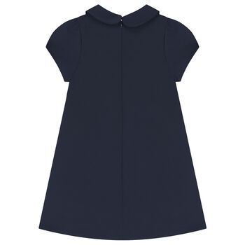 Girls Navy Blue Bow Dress